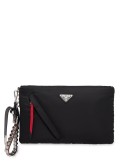 logo-embellished clutch bag 