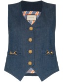 Horesbit denim waistcoat