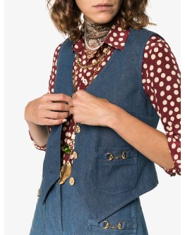 Horesbit denim waistcoat
