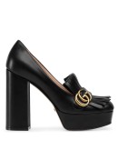 platform fringe loafers