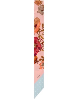 GG silk neck bow with Flora print
