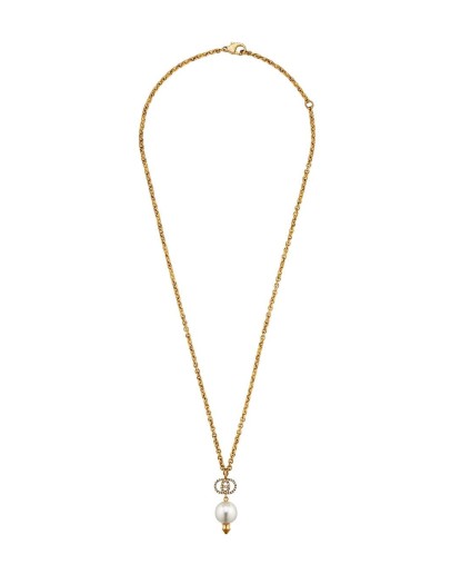 GG faux pearl necklace