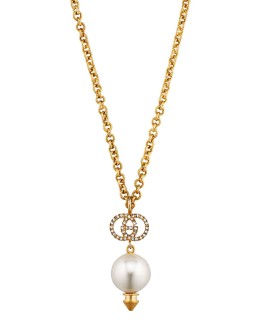 GG faux pearl necklace
