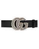GG crystal leather belt