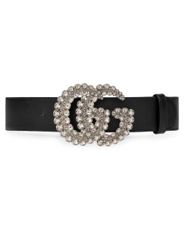 GG crystal leather belt