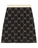 GG pattern knit A-line skirt