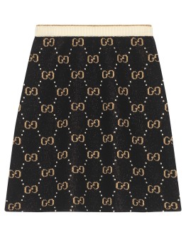 GG pattern knit A-line skirt