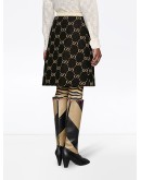 GG pattern knit A-line skirt