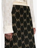 GG pattern knit A-line skirt