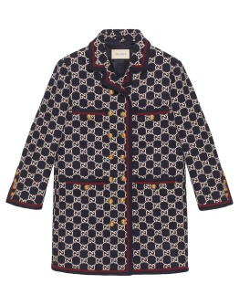 GG pattern tweed coat