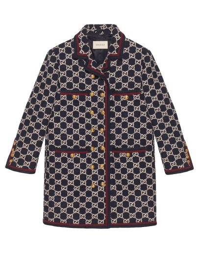 GG pattern tweed coat