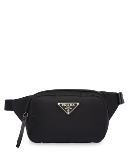 logo-plaque padded belt bag