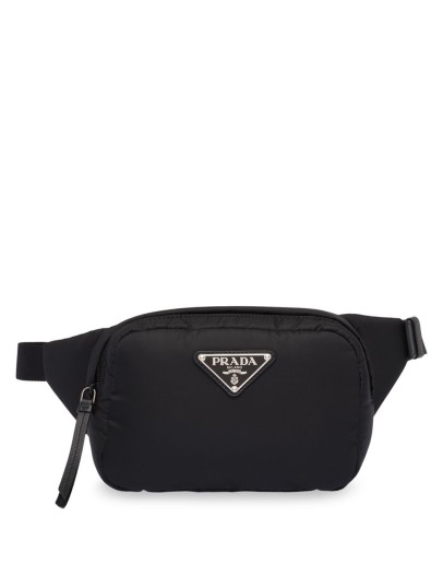 logo-plaque padded belt bag