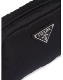 logo-plaque padded belt bag
