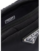 logo-plaque padded belt bag