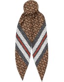 Monogram Stripe Print Silk Hair Scarf