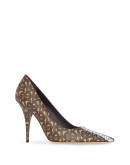 Monogram print pumps