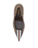 Monogram print pumps