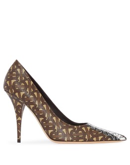 Monogram print pumps