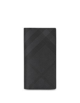 London Check and Leather Continental Wallet