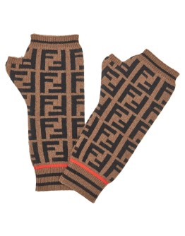FF motif fingerless gloves