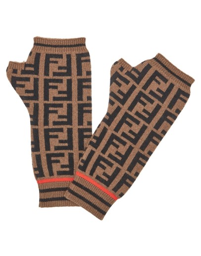 FF motif fingerless gloves