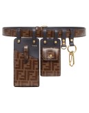 FF motif multi-pouch belt