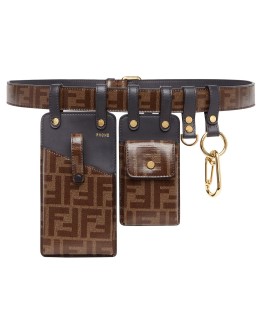 FF motif multi-pouch belt