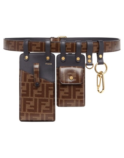 FF motif multi-pouch belt