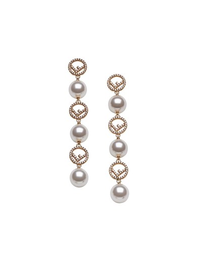 drop F motif earrings