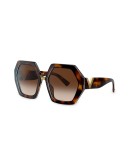 hexagonal Vlogo oversized sunglasses