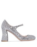 glitter-effect Mary Jane pumps