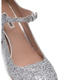 glitter-effect Mary Jane pumps