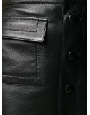 faux-feather trim fitted skirt