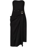 draped buckle detail midi dress