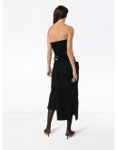 draped buckle detail midi dress