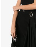 draped buckle detail midi dress