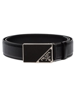 logo plaque buckle belt