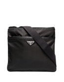 logo-plaque messenger bag