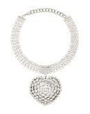 embellished drop heart choker