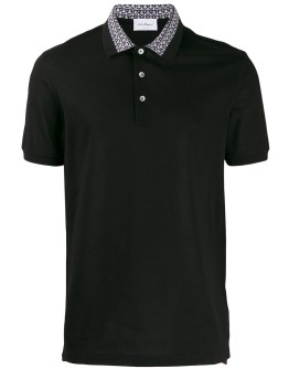 contrasting collar polo shirt  