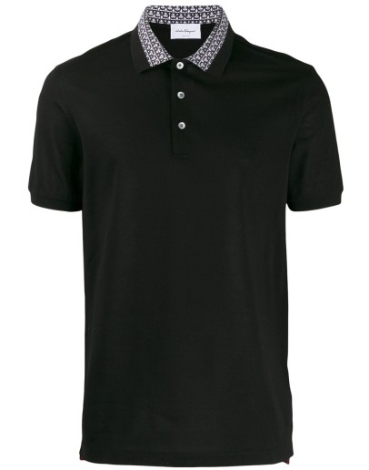 contrasting collar polo shirt  