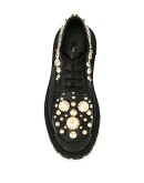 chunky heel embellished derbies