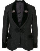 floral jacquard one button suit