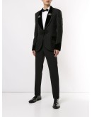 floral jacquard one button suit
