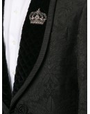 floral jacquard one button suit