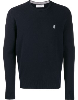 embroidered logo knit sweater