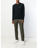 embroidered logo knit sweater