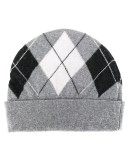 Argyle intarsia knit beanie