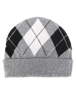 Argyle intarsia knit beanie